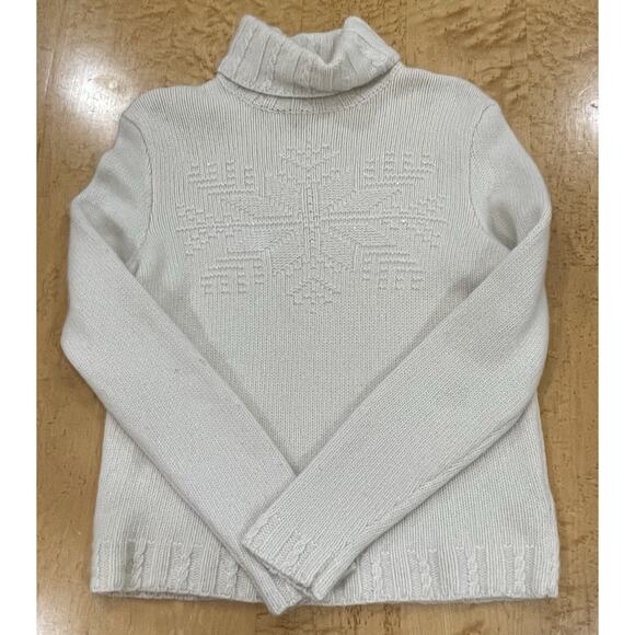 Vintage Ralph Lauren Wool Angora Sweater Turtleneck Embellished Snowflake PL - Picture 8 of 10